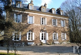Castles / chateaux for sale - lower-normandy - A 19th century chateau and its water-filled moats
on a feudal motte in Normandy