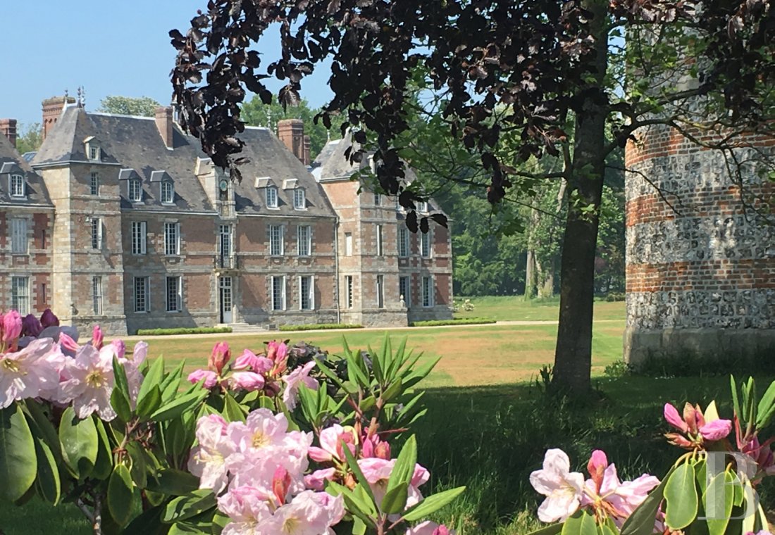 châteaux à vendre - haute-normandie - À 4 km de la Côte d'Albâtre, dans un parc de près de 14 hectares, un château du 17e s. inscrit MH, avec de nombreuses dépendances
