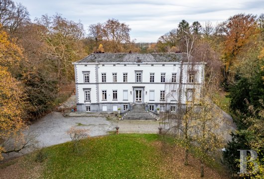 À Manage, un château et ses dépendances dans un domaine de 36 ha avec étang.
